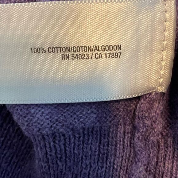 Y2K Old Navy Sweater Purple Blue Knit Long Sleeve V-neck Pull-Over M - Picture 4 of 5
